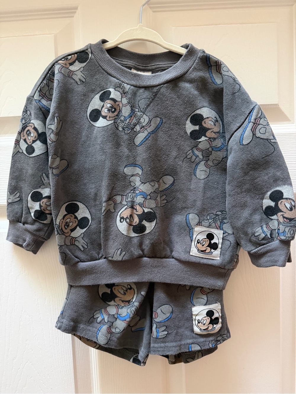 Mickey Astronaut Crewneck + Shorts Set